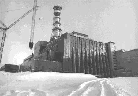 The sarcophagus containing Chernobyl-4